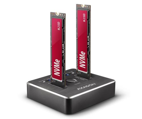 SSD ACC TELAKOINTIASEMA USB-C/2XM.2 NVME ADSA-M2C AXAGON