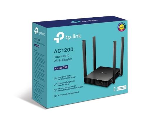 Langaton reititin TP-LINK Langaton reititin 1200 Mbps 1 WAN 4x10/100M Antennien lukumäärä 4 ARCHERC54