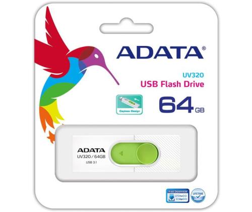 MUISTITIKKU FLASH USB3.1 64GB/VALKOINEN AUV320-64G-RWHGN ADATA
