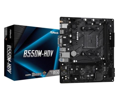Emolevy ASROCK AMD B550 SAM4 MicroATX 1xPCI-Express 3.0 1x 1xM.2 1xPCI-Express 4.0 16x Muisti...
