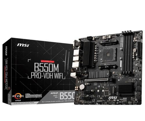 Emolevy MSI AMD B550 SAM4 MicroATX 2xPCI-Express 3.0 1x 2xM.2 1xPCI-Express 4.0 16x muisti DDR4...