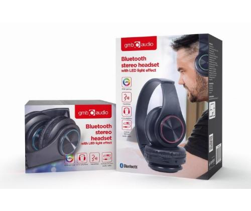 KUULOKKEET BLUETOOTH LED/MUSTA BHP-LED-01 GEMBIRD
