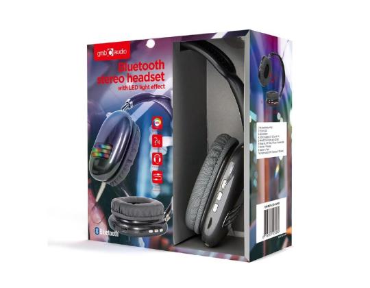 KUULOKE BLUETOOTH LED/MUSTA BHP-LED-02-BK GEMBIRD