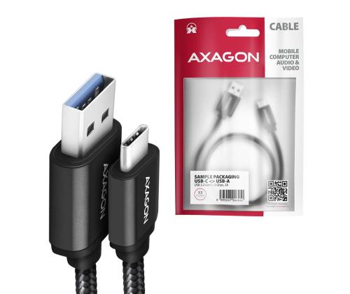 KAAPELI USB-C JA USB3.2 1.5M/MUSTA BUCM3-AM15AB AXAGON