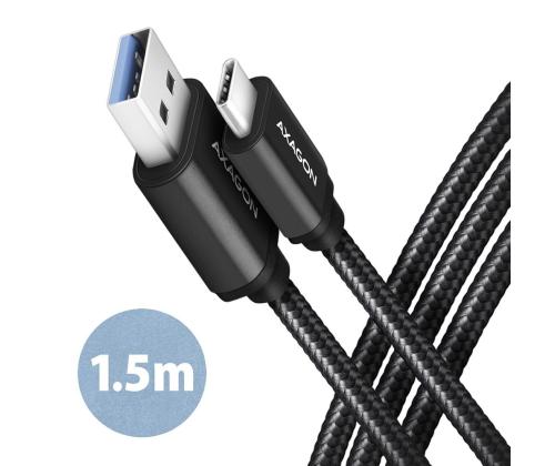 KAAPELI USB-C JA USB3.2 1.5M/MUSTA BUCM3-AM15AB AXAGON
