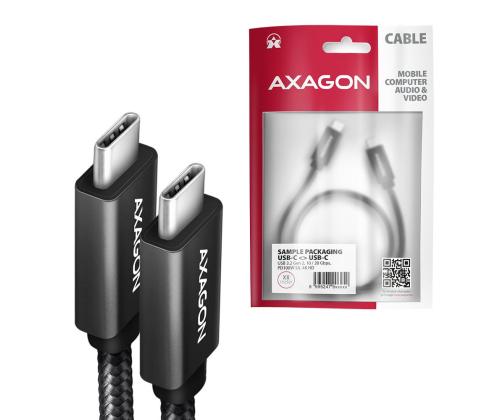 KAAPELI USB-C JA USB-C 2M 100W/MUSTA BUCM32-CM20AB AXAGON