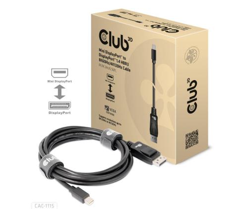 KAAPELI MINI DP TO DP 2M/M/M CAC-1115 CLUB3D