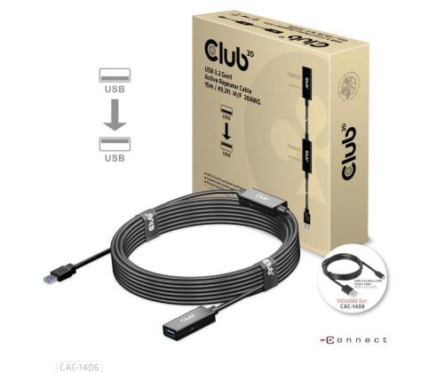 KAAPELI USB3.2 TOISTIN 15M/M/F CAC-1406 CLUB3D