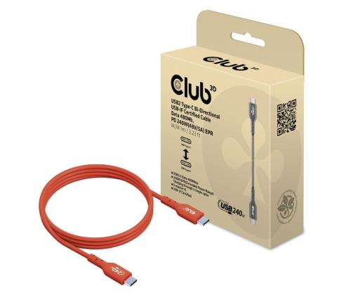 KAAPELI USB-C USB-C 1M/M/M CAC-1511 CLUB3D
