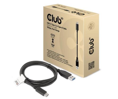 KAAPELI USB-C JA USB3.1 1M/M/M CAC-1523 CLUB3D