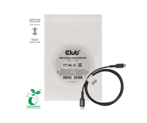 KAAPELI USB MICRO USB 1M/M/M CAC-1526 CLUB3D
