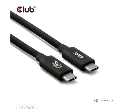 KAAPELI USB-C USB-C 1.2M/MUSTA CAC-1570 CLUB3D