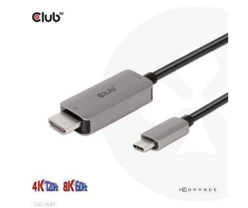KAAPELI USB-C JA HDMI 3M/M/M CAC-1587 CLUB3D