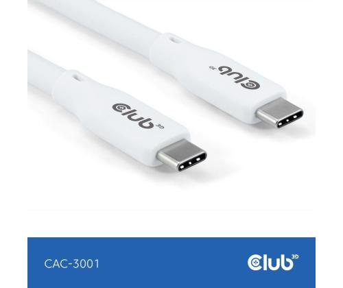 KAAPELI USB-C USB-C 2M/M/M VALKOINEN CAC-3001 CLUB3D