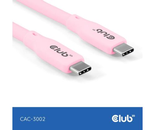 KAAPELI USB-C USB-C 2M/M/M VAALEANPUNAINEN CAC-3002 CLUB3D