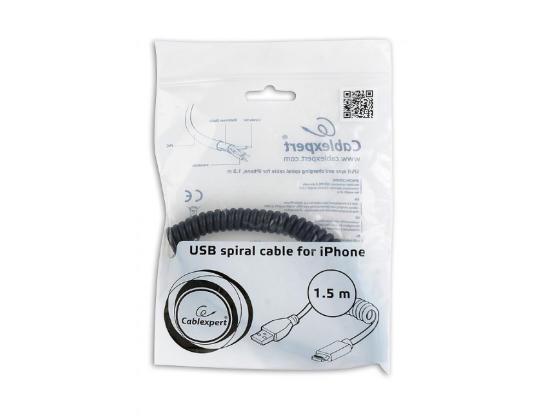 Kaabel LIGHTNING TO USB2 1.5M SPIRAL CC-LMAM-1.5M GEMBIRD