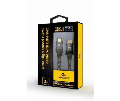 KAAPELI HDMI-HDMI 8K 3M SELECT/PLUS CCB-HDMI8K-3M GEMBIRD