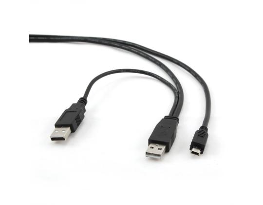 KAAPELI USB2 DUAL AM-MINI 0,9M/MUSTA CCP-USB22-AM5P-3 GEMBIRD