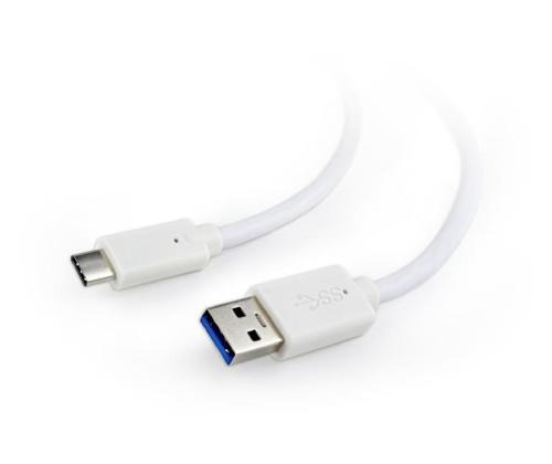 KAAPELI USB-C -USB3 0,1 M WHITE/CCP-USB3-AMCM-W-0,1 M GEMBIRD
