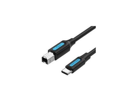 KAAPELI USB-C JA USB 2.0B/2M MUSTA CQUBH VENTION
