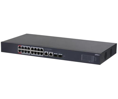 Kytkin DAHUA Työpöytä/jalusta Rack 16x10Base-T / 100Base-TX / 1000Base-T 2xSFP PoE-portit 16...