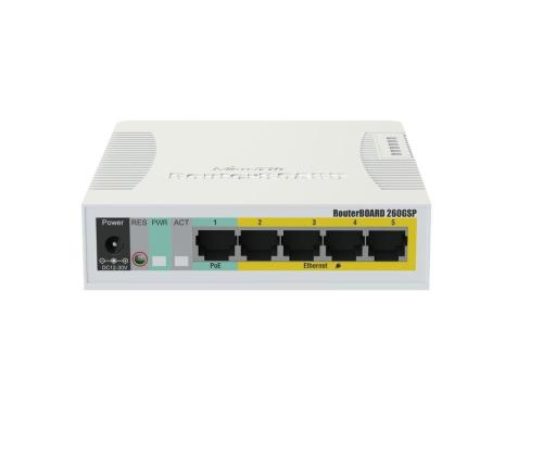 Kytkin MIKROTIK CSS106-1G-4P-1S 5x10Base-T / 100Base-TX / 1000Base-T 1xSFP CSS106-1G-4P-1S