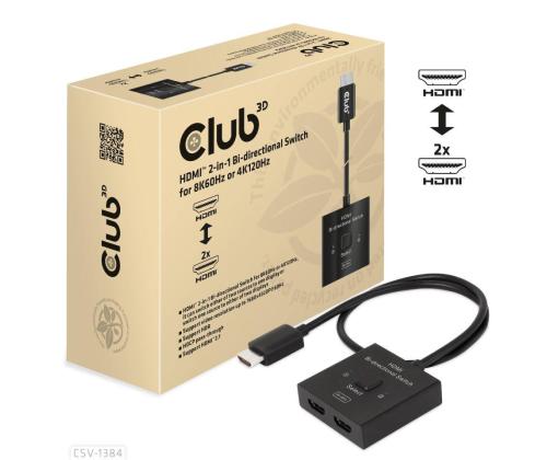 VIDEOKYTKIN HDMI 2PORT/CSV-1384 CLUB3D