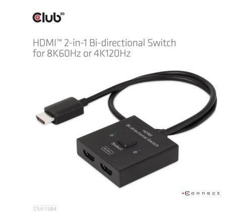VIDEOKYTKIN HDMI 2PORT/CSV-1384 CLUB3D