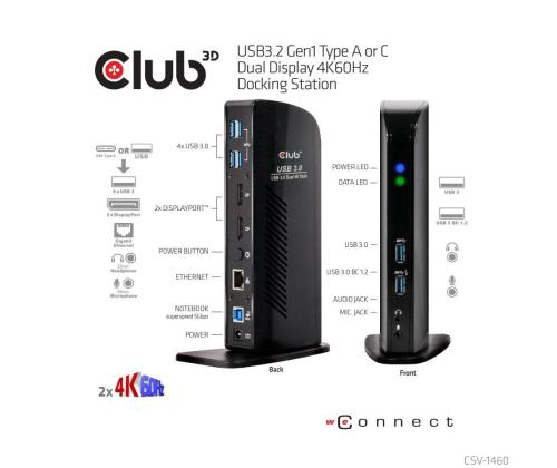 NB ACC TELAKOINTIASEMA/USB CSV-1460 CLUB3D