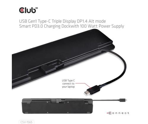 NB ACC TELAKOINTIASEMA/USB-C 100W CSV-1565 CLUB3D