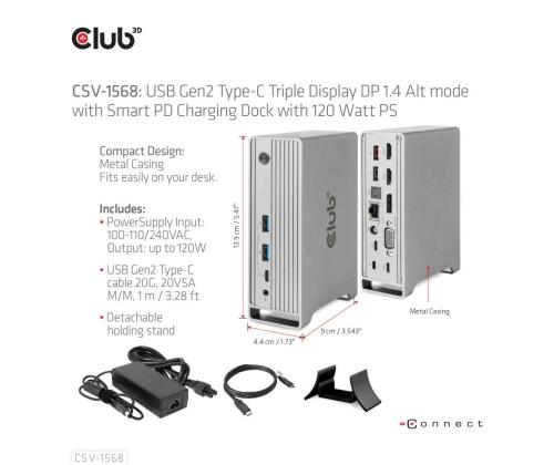 NB ACC TELAKOINTIASEMA/USB-C 120W CSV-1568 CLUB3D
