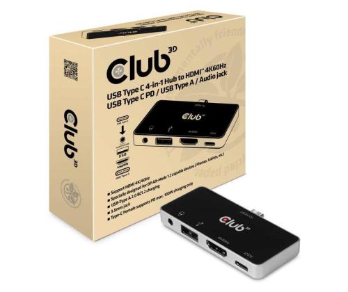 I/O HUB 4IN1 USB-C HDMI/100W CSV-1591 CLUB3D