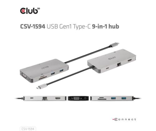 I/O HUB 9IN1 USB-C/CSV-1594 CLUB3D