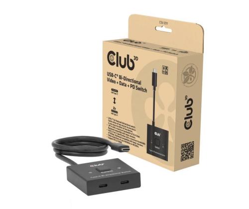 VIDEOKYTKIN USB-C 2PORT/CSV-2511 CLUB3D