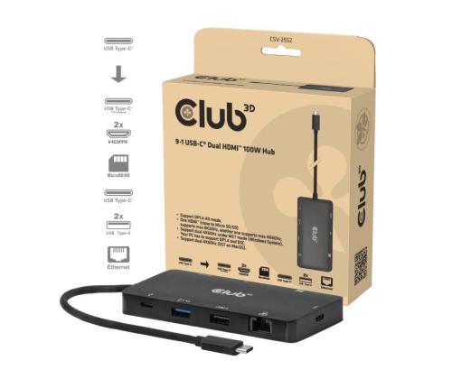 I/O HUB 9IN1 USB-C/100W CSV-2552 CLUB3D