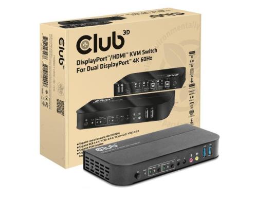 VIDEOKYTKIN KVM DP/HDMI/CSV-7210 CLUB3D