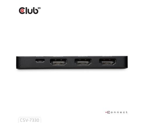 I/O-SOVITIN DP:STÄ HDMI:HIN KOLMINKERTAINEN/CSV-7330 CLUB3D