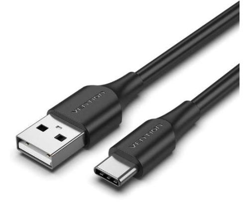 KAAPELI USB-C JA USB2.0/3M MUSTA CTHBI VENTION