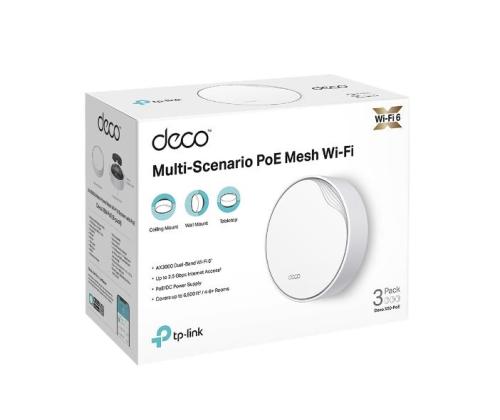 Langaton reititin TP-LINK Wireless Router 3-pack 3000 Mbps Mesh Wi-Fi 6 1x10/100/1000M 1x2.5GbE...