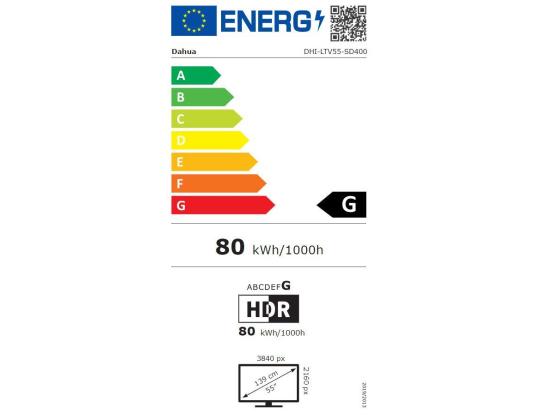 TV-sarja DAHUA 55" 4K/Smart 3840x2160 Langaton LAN Bluetooth Android TV Musta DHI-LTV55-SD400