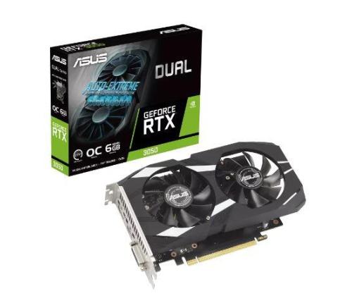 Näytönohjain ASUS NVIDIA GeForce RTX 3050 6 GB GDDR6 96-bittinen PCIE 4.0 16x Dual Slot Fansieni 1xDVI...