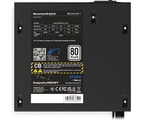 TAPAUS PSU ATX 550W/ELEMENTUM E5 EY7A001 ENDORFY