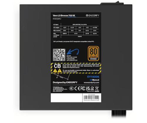 TAPAUS PSU ATX 700W/VERO L5 PRONSSI EY7A006 ENDORFY ENDORFY