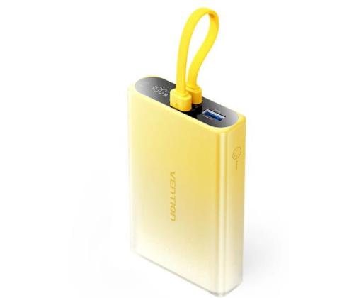POWER BANK USB 10000MAH 22.5W/KELTAINEN FHZY0 VENTION