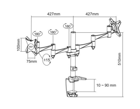 Televisiovastaanottimen ACC TYÖPÖYTÄKIINNIKE 10-24"/FPMA-D1330DSILVER NEOMOUNTS