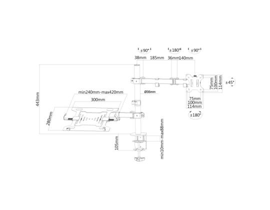 NÄYTTÖ ACC SCREEN & DESK MOUNT/FPMA-D550KANNETTAVAKIRJAN NEOMOUNTS