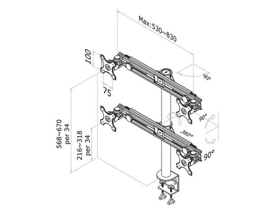 TV SETTI ACC PÖYTÄKIINNIKE MUSTA/19-27" FPMA-D700D4 NEOKINNITTIMET