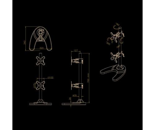 TV-SET ACC PÖYTÄKONE MUSTA/10-24&amp;quot; FPMA-D700DDV NEOMOUNTS