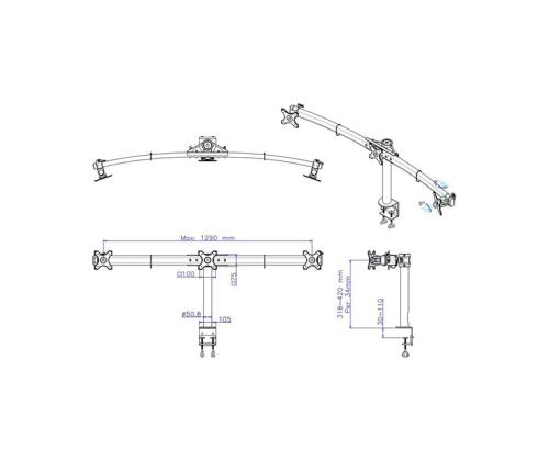 TV-SET ACC PÖYTÄKONE MUSTA/19-27&amp;quot; FPMA-D700D3 NEOMOUNTS