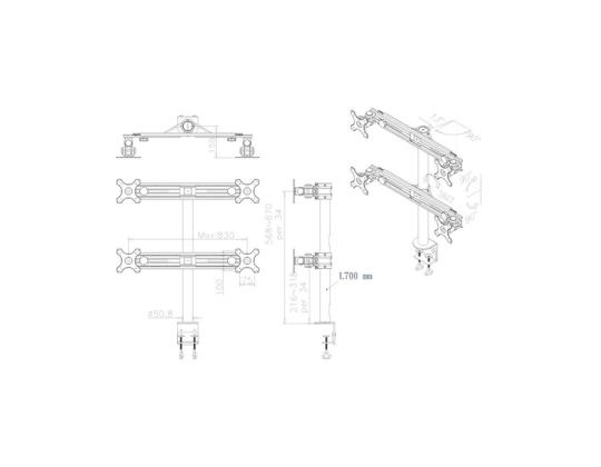 TV SETTI ACC PÖYTÄKIINNIKE MUSTA/19-27" FPMA-D700D4 NEOKINNITTIMET